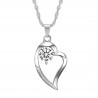 PEF0059 BOBIJOO Jewelry Pendant Necklace Heart I love you stainless Steel Diamond