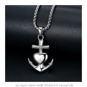 PE0095 BOBIJOO Jewelry Anhänger Kreuz Carmargue Stahl Silber-Oxid Zirkonium