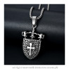 PE0076 BOBIJOO Jewelry Pendant Royal Shield Fleur de Lis Lion Cross