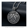 PE0082 BOBIJOO Jewelry Medallion Pendant Freemasonry Brothers Steel