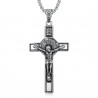 PE0094 BOBIJOO Jewelry Ciondolo, San Benedetto da Norcia Gesù sulla Croce INRI