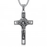 PE0094 BOBIJOO Jewelry Pendant, Saint Benedict of Nursia Jesus on Cross INRI