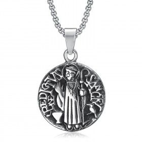 PE0101 BOBIJOO Jewelry Colgante Medallón Sanctus, Benedictus De Acero