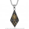 PE0109 BOBIJOO Jewelry Pendant Freemasonry Diamond Steel Gold