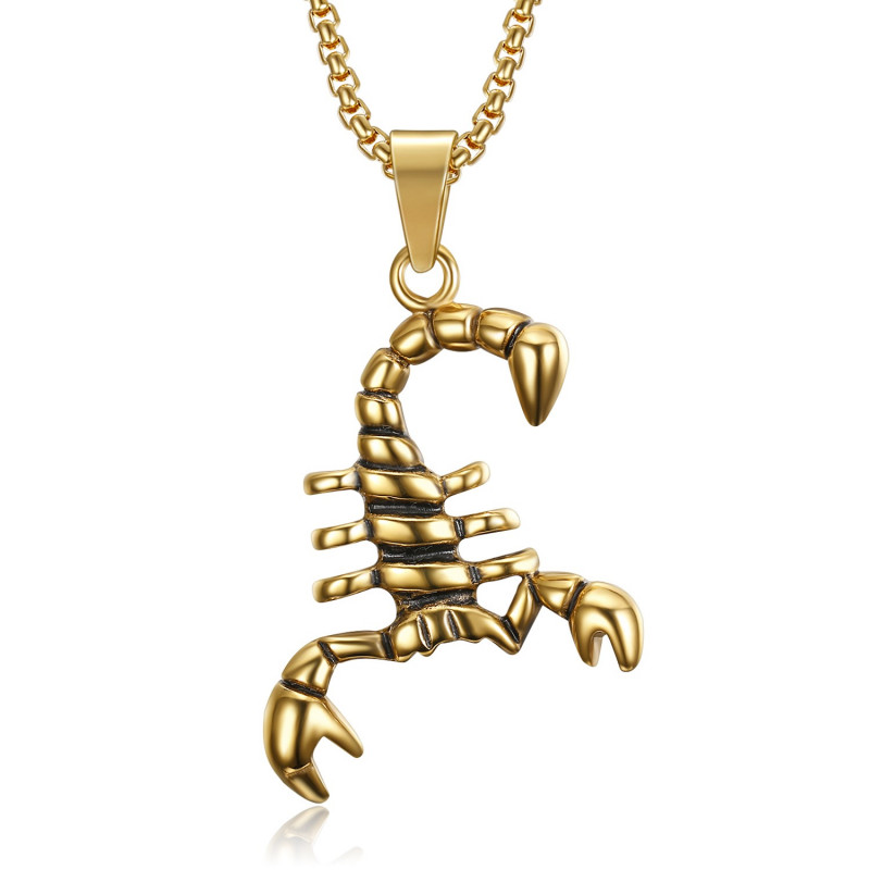 PE0110 BOBIJOO Jewelry Discreet Pendant Scorpio Astro Steel Gold