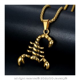 PE0110 BOBIJOO Jewelry Discreto Ciondolo Scorpione Astro Acciaio Oro