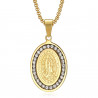 PE0115 BOBIJOO Jewelry Colgante Medalla de Nuestra Señora de Guadalupe de diamantes de imitación de Oro