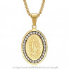 PE0115 BOBIJOO Jewelry Anhänger Medaille Unserer lieben Frau von Guadalupe Strass Gold