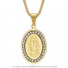 PE0115 BOBIJOO Jewelry Pendant Medal Our Lady of Guadalupe Rhinestone Gold