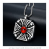 PE0239 BOBIJOO Jewelry Cross pendant knight Templar Celtic Biker skull Head Skull