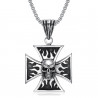 PE0240 BOBIJOO Jewelry Colgante del Motorista de la Cruz Templaria Cráneo cráneo Llamas