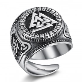 Bague Chevalière Valknut Guerriers Noeud des Occis bobijoo