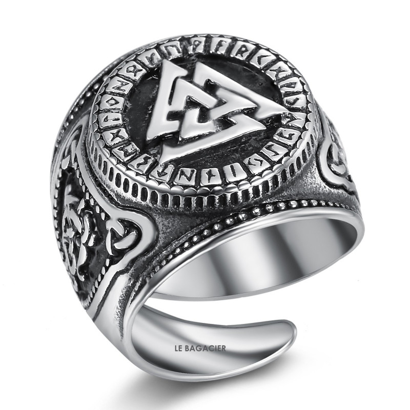 BA0282 BOBIJOO Jewelry Anello anello con Castone Valknut Guerrieri Nodo di Abbattimento