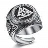 BA0282 BOBIJOO Jewelry Ring Siegelring Valknut Krieger Knoten Besiegt