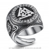 BA0282 BOBIJOO Jewelry Ring Siegelring Valknut Krieger Knoten Besiegt