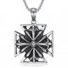 PE0167 BOBIJOO Jewelry Imposanter Anhänger Templer Kreuz Pattée Stahl Gealtert + Kette