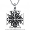 PE0167 BOBIJOO Jewelry Imposanter Anhänger Templer Kreuz Pattée Stahl Gealtert + Kette