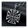 PE0167 BOBIJOO Jewelry Imposing Pendant Knight Templar Cross Pattée Steel Aged + String