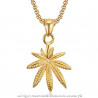 PE0242 BOBIJOO Jewelry Piccolo Ciondolo Foglia Di Cannabis Acciaio Oro