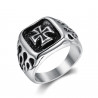 Bague Chevalière Homme Biker Croix de Malte Enflammée bobijoo