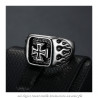 BA0353 BOBIJOO Jewelry Ring Signet ring Man Biker maltese Cross Flaming