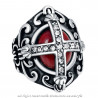 BA0354 BOBIJOO Jewelry Ring Siegelring Rote Mann Royalisten und Diamanten