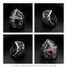 BA0354 BOBIJOO Jewelry Ring Siegelring Rote Mann Royalisten und Diamanten