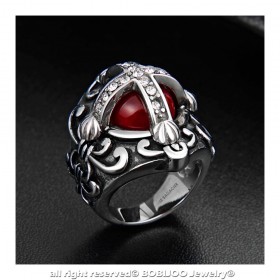 BA0354 BOBIJOO Jewelry Anello anello Uomo Rosso Monarchici e Diamanti