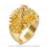 BA0355 BOBIJOO Jewelry Ring Siegelring Mannes Kopf, Igel Niglo Reisenden Gold