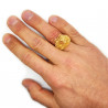 BA0355 BOBIJOO Jewelry Ring Siegelring Mannes Kopf, Igel Niglo Reisenden Gold