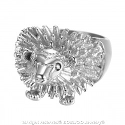 BA0356 BOBIJOO Jewelry Ring Signet Ring Man's Head, Hedgehog Niglo Traveller