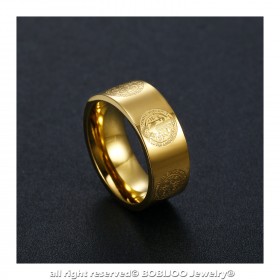 BA0357 BOBIJOO Jewelry Anello Anello di Alleanza, San Benedetto di Protezione in Oro 8mm