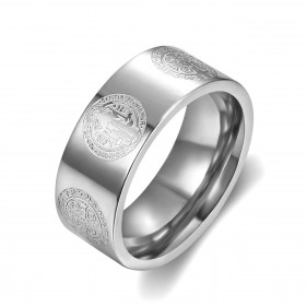 BA0358 BOBIJOO Jewelry Ring-Ring-Alliance-St. Benedikt-Schutz 8mm