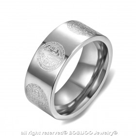 BA0358 BOBIJOO Jewelry Ring Ring Alliance Saint Benedict Protection 8mm