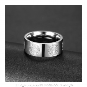 Bague Anneau Alliance Saint Benoît Protection 8mm bobijoo