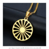 PE0244 BOBIJOO Jewelry Pendant Wheel of the Travelers Flag Gypsies Gold
