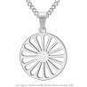 PE0245 BOBIJOO Jewelry Pendant Wheel of the Travelers Flag Gypsies