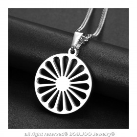 PE0245 BOBIJOO Jewelry Pendant Wheel of the Travelers Flag Gypsies