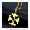 PE0246 BOBIJOO Jewelry Colgante de Scouts de Francia Potente de la Cruz Fleur-de-Lys Oro