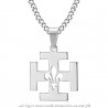 PE0247 BOBIJOO Jewelry Pendant Scout France Potent Cross Fleur-de-Lys