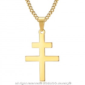 Pendentif Croix de Lorraine Résistance France Or bobijoo