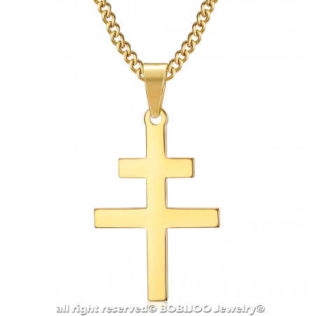 Pendentif Croix de Lorraine Résistance France Or bobijoo