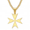 PE0250 BOBIJOO Jewelry Anhänger Kreuz von Malta St JeanTemplier Biker Gold