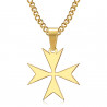 PE0250 BOBIJOO Jewelry Anhänger Kreuz von Malta St JeanTemplier Biker Gold