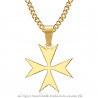 PE0250 BOBIJOO Jewelry Pendant Cross of Malta St JeanTemplier Biker Gold