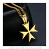 PE0250 BOBIJOO Jewelry Pendant Cross of Malta St JeanTemplier Biker Gold