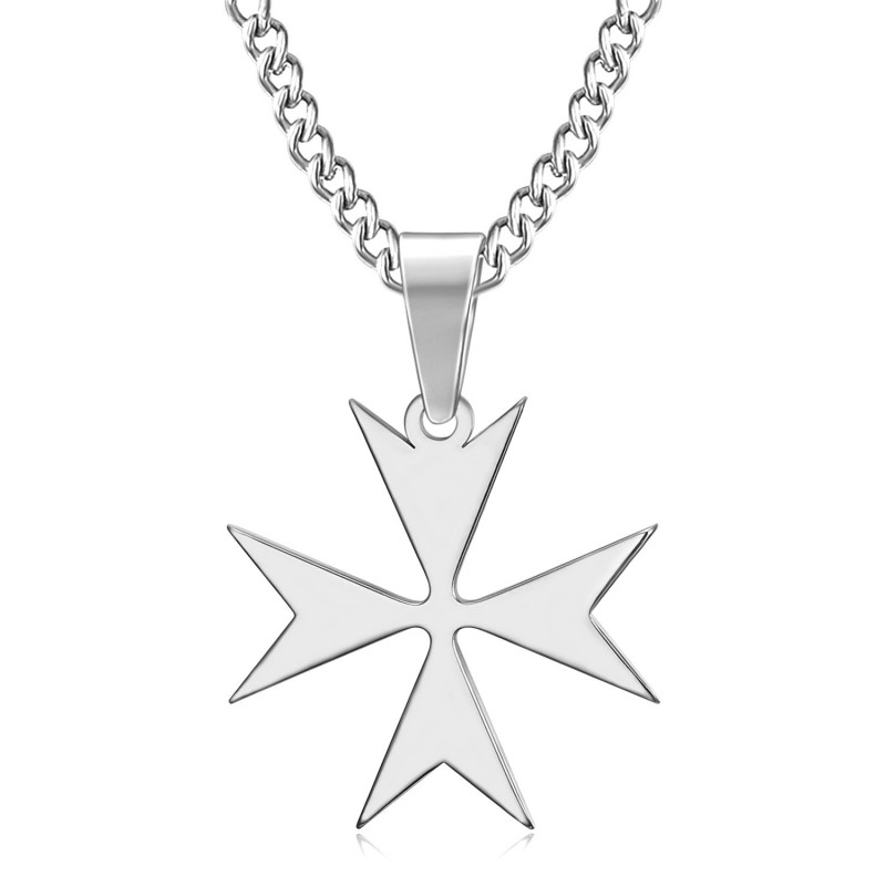 PE0251 BOBIJOO Jewelry Pendant Cross of Malta St JeanTemplier Biker