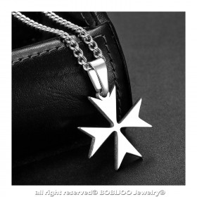 PE0251 BOBIJOO Jewelry Pendant Cross of Malta St JeanTemplier Biker