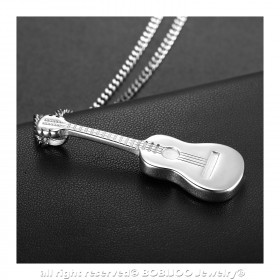 Pendentif Guitare Voyageur Gipsy Acier 316L + Chaîne bobijoo