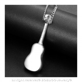 PE0175S IL BAGACIER Ciondolo Chitarra Viaggiatore Gipsy Acciaio 316L + String